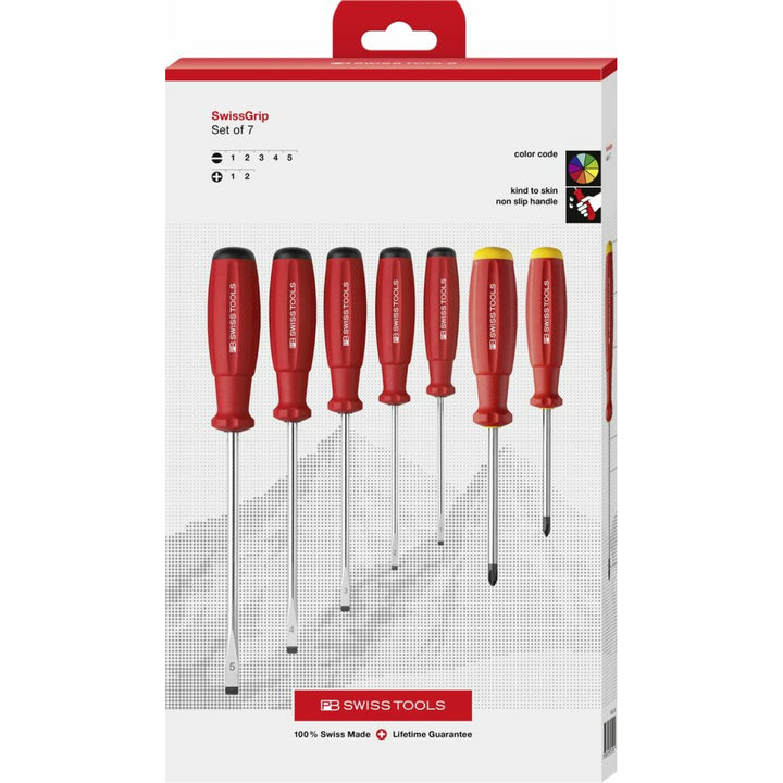 PB Swiss Tools PB 8250.CBB SwissGrip screwdriver set in a high-quality paperboard box