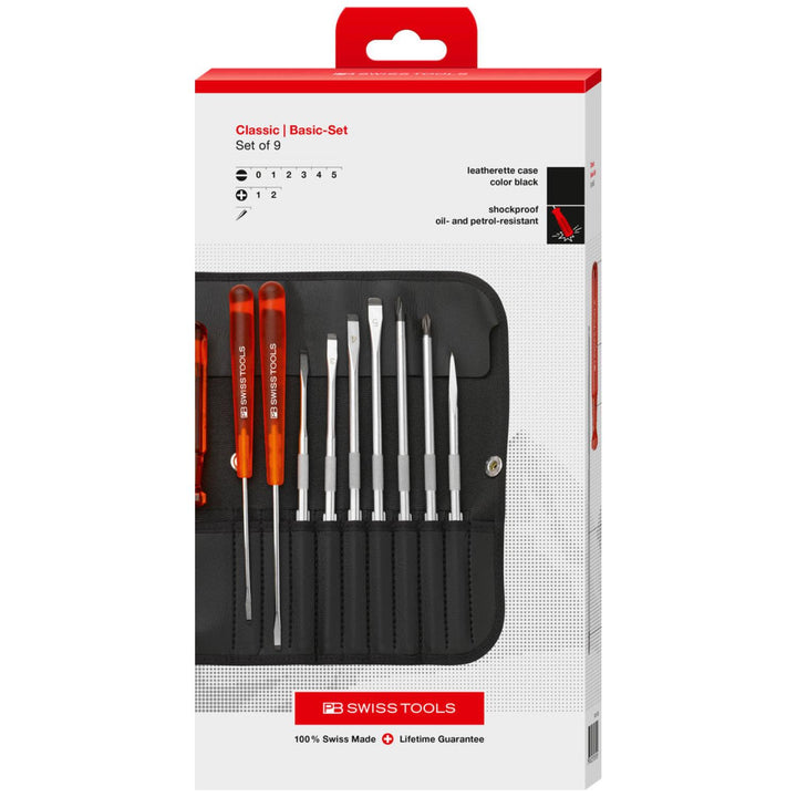 PB Swiss Tools PB 215.CBB/2 Classic screwdriver set with interchangeable blade with voltage tester