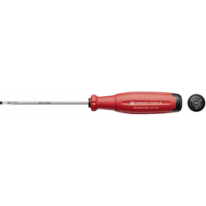 PB Swiss PB 38100.0-80 SwissGrip Evo Slotted Screwdriver 2.5X0.4