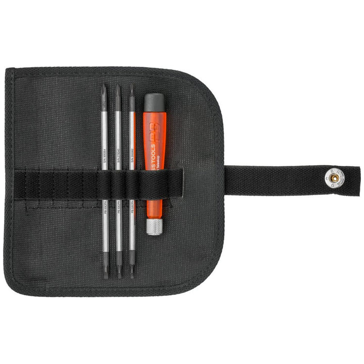 PB Swiss PB 510 Screwdrivers, Set with Telescopic Handle and Duplex Interchangeable Blades in a Compact Roll-up case