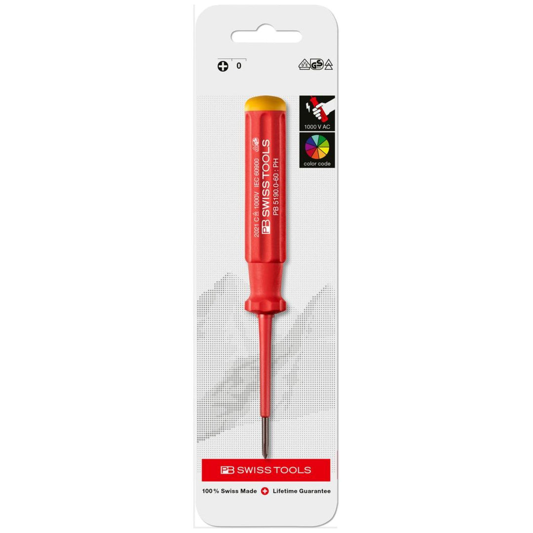 PB Swiss Tools PB 5190.0-60 Classic VDE Screwdriver Phillips Size PH0