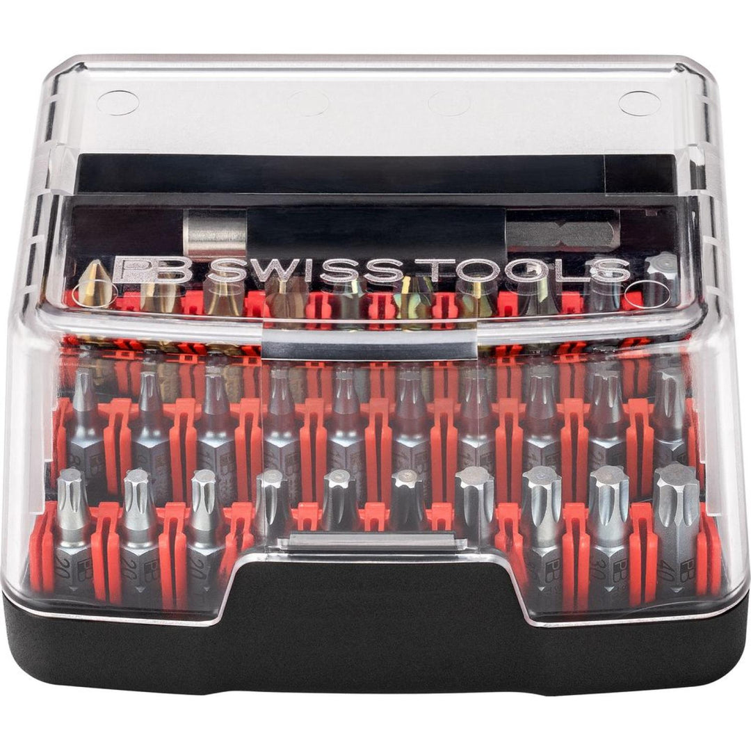 PB Swiss PB C6.995 Screwdriver Bit Set Phillips, PoziDriv, TORX® C6 1/4 Inch in Bit Box 31-Pcs