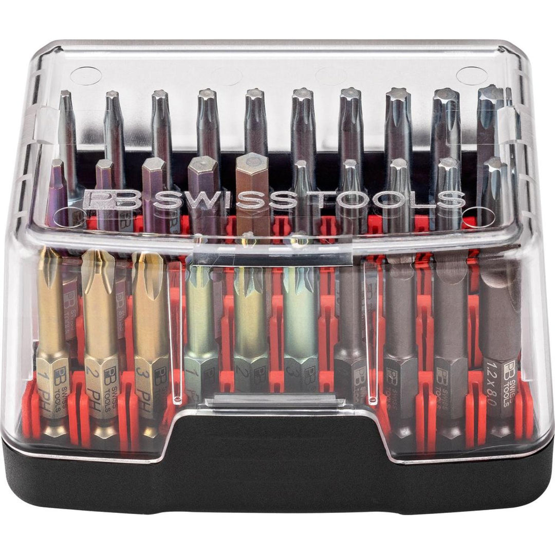 PB Swiss Tools PB E6.990 Precision Bit Set in Practical Bit Box, 30 Pieces