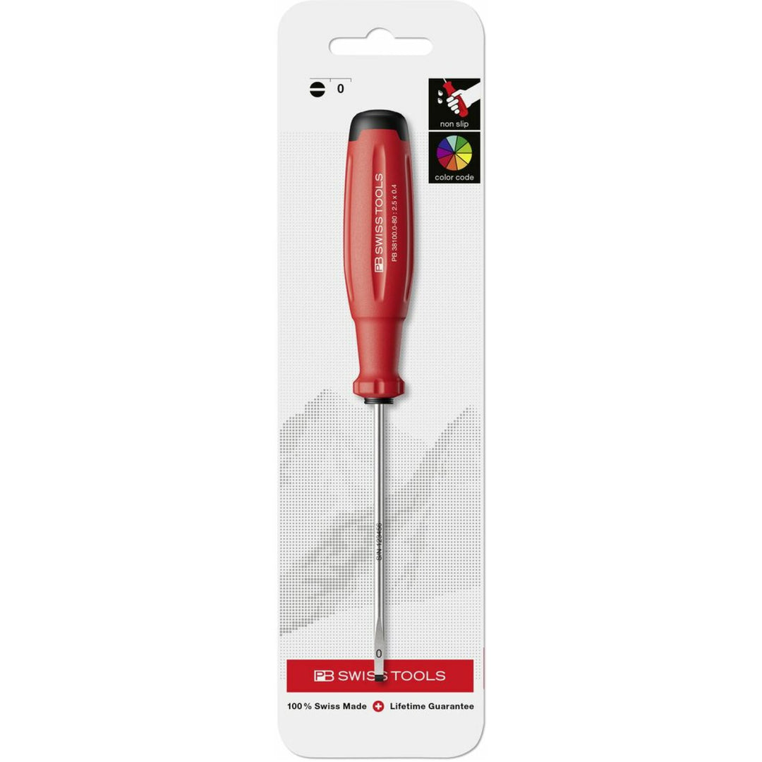 PB Swiss PB 38100.0-80 SwissGrip Evo Slotted Screwdriver 2.5X0.4