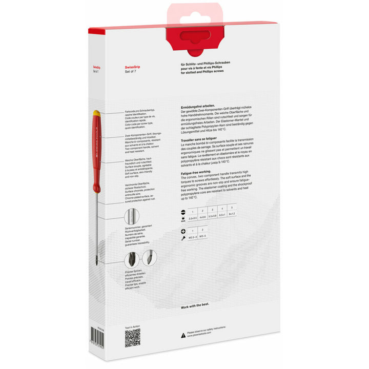 PB Swiss Tools PB 8250.CBB SwissGrip screwdriver set in a high-quality paperboard box