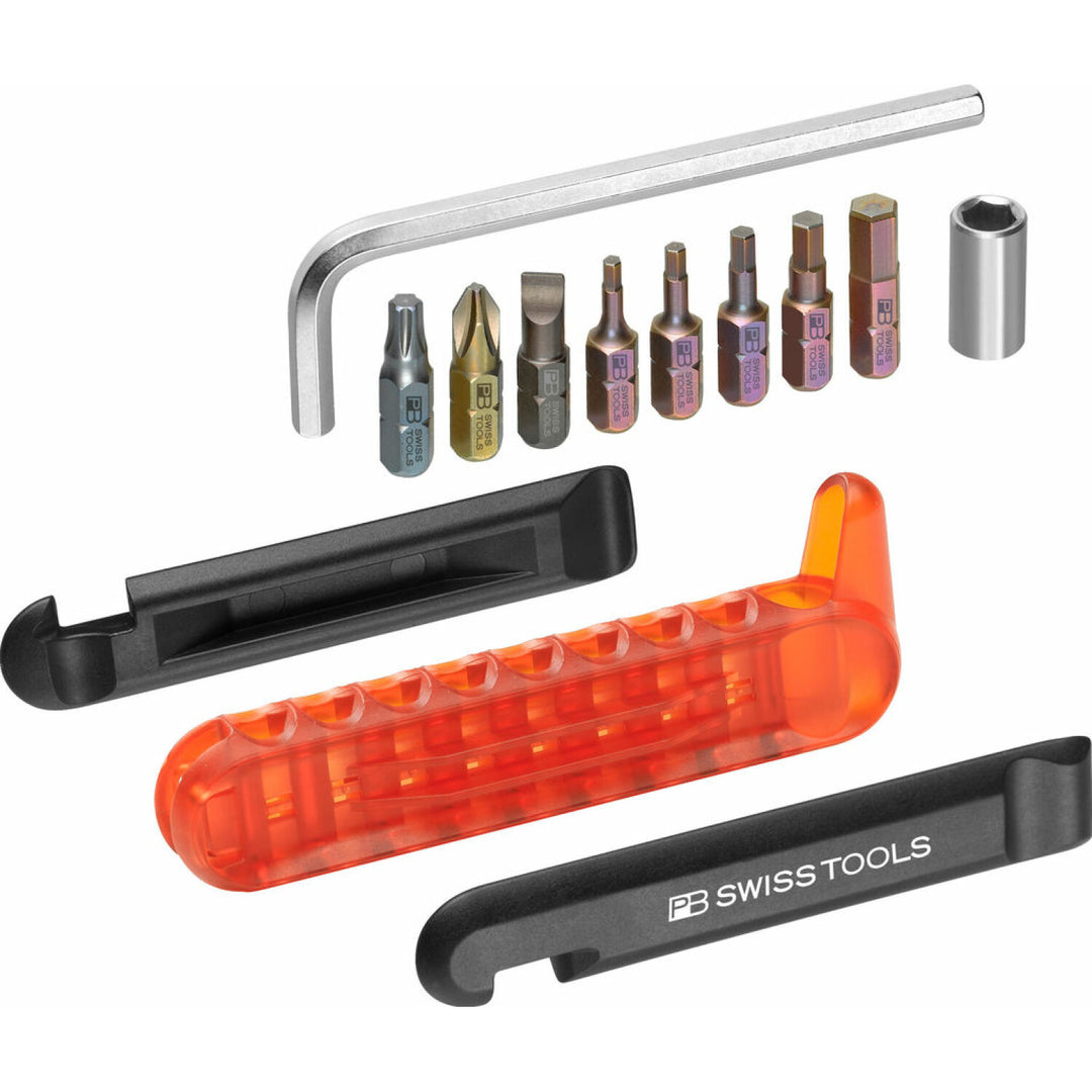 PB Swiss Tools PB 470.Red BikeTool: Pocket Tool With 9 Screwdriving Tools