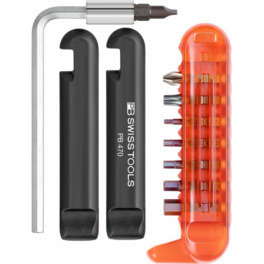 PB Swiss Tools PB 470.Red BikeTool: Pocket Tool With 9 Screwdriving Tools