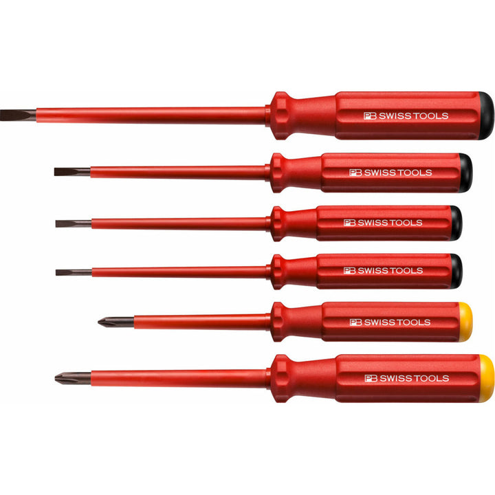 PB Swiss Tools PB 5542 Classic VDE Insulated Screwdriver Set, Slim, 6pcs