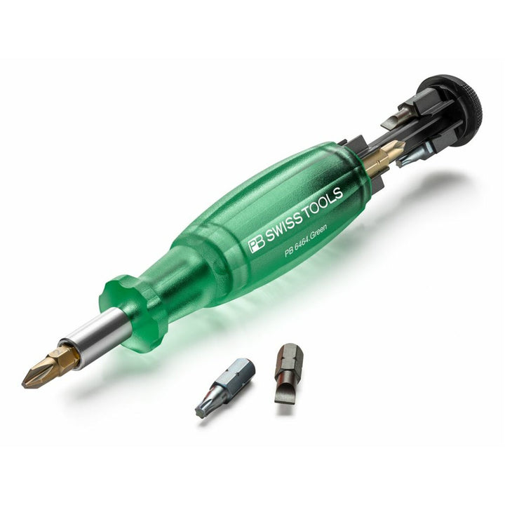 PB Swiss PB 6464.Green Bit Holding Screwdriver with Magazine, Slotted, Phillips, TORX®, 9 Pcs