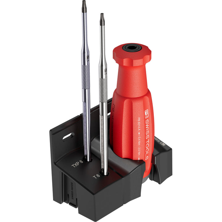 PB Swiss Tools PB 8314.A 1,2 Set MecaTorque Preset Torque Handle, Set In Holder