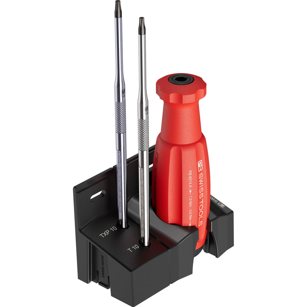 PB Swiss Tools PB 8314.A 2,0 Set MecaTorque Preset Torque Handle, Set In Holder