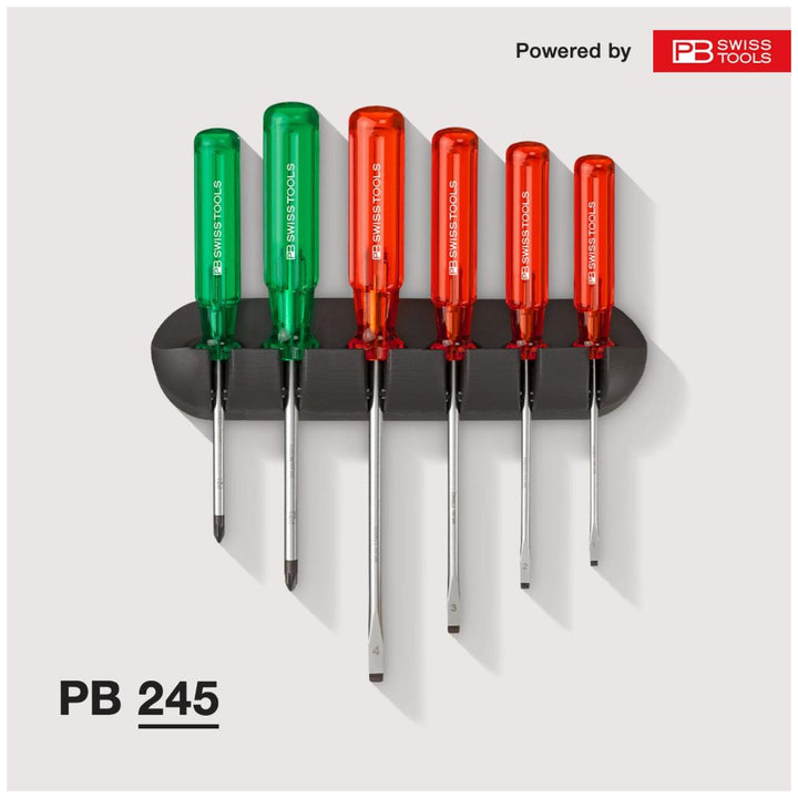 PB Swiss PB 245 Classic Screwdrivers Set with Wall Mount