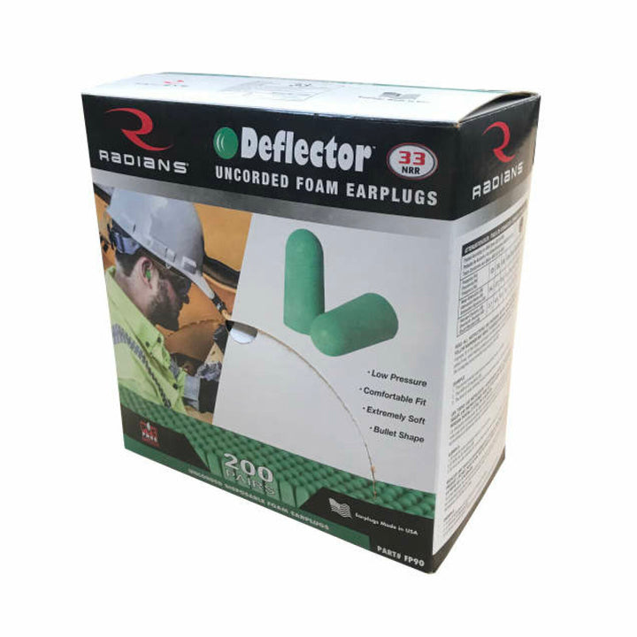 Radians FP90 Deflector 33 Disposable Foam Uncorded Earplugs