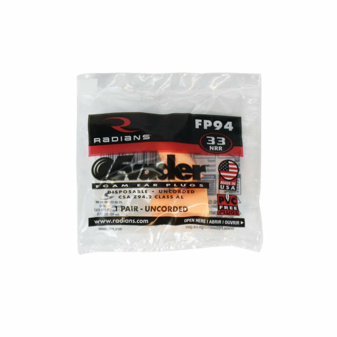 Radians FP94 EVADER 33 Disposable Foam Earplugs - Uncorded