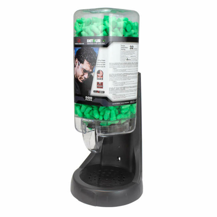 Radians FPD-500L30 Refillable Dispenser with Detour 32 Earplugs - 500 Pair