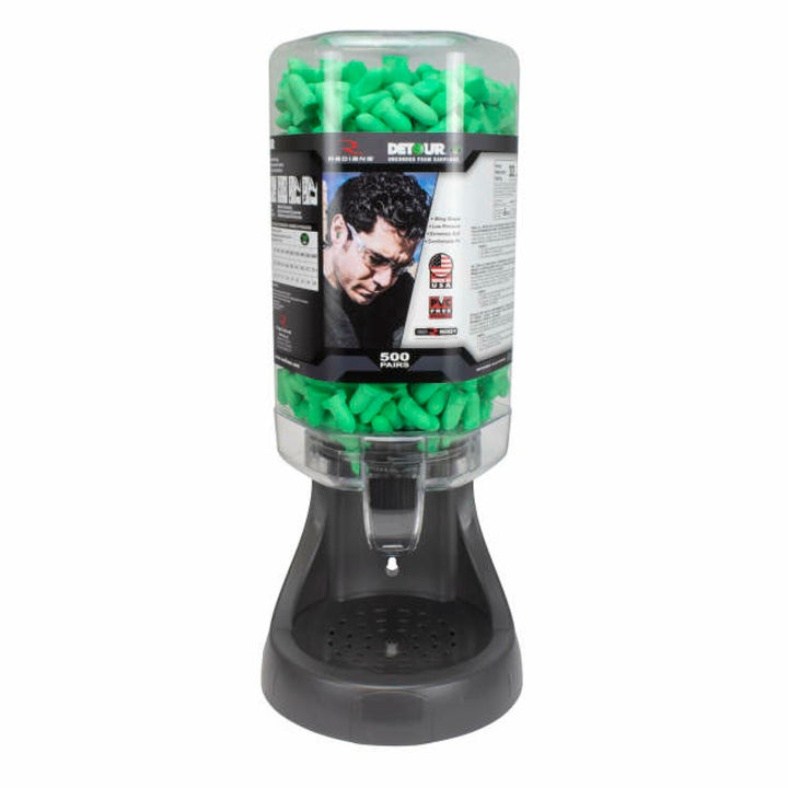 Radians FPD-500L30 Refillable Dispenser with Detour 32 Earplugs - 500 Pair