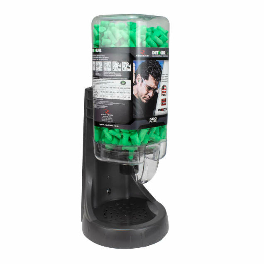 Radians FPD-500L30 Refillable Dispenser with Detour 32 Earplugs - 500 Pair