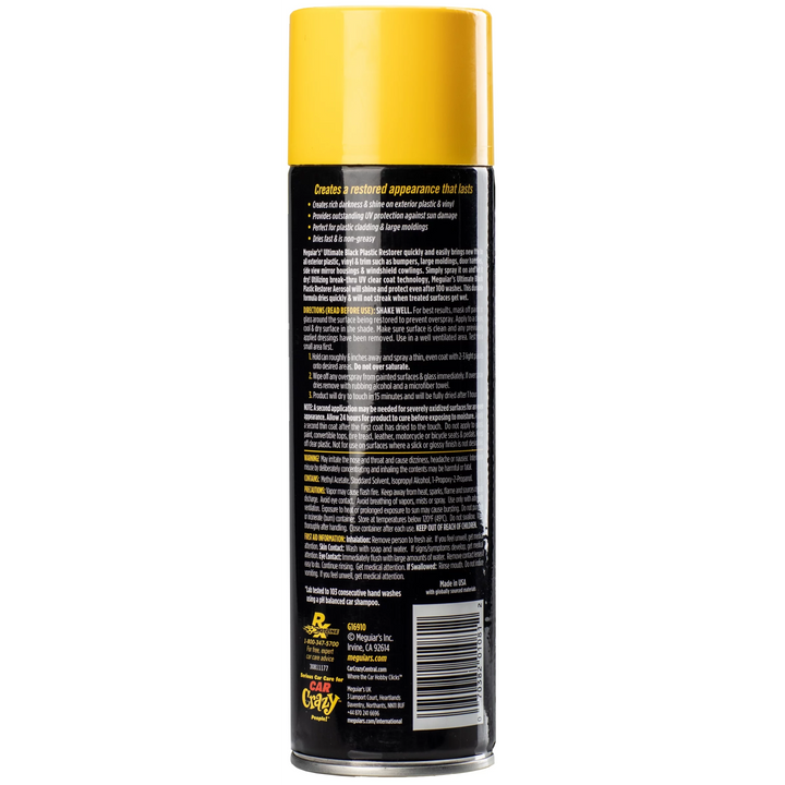 Meguiar's G16910 Ultimate Black Plastic Restorer Aerosol