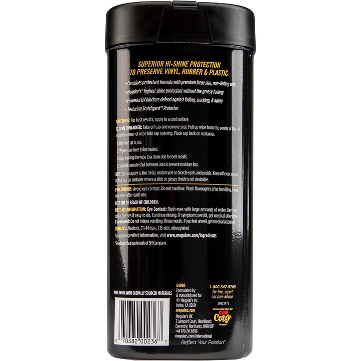 Meguiar's G4000 Supreme Shine Protectant Wipes