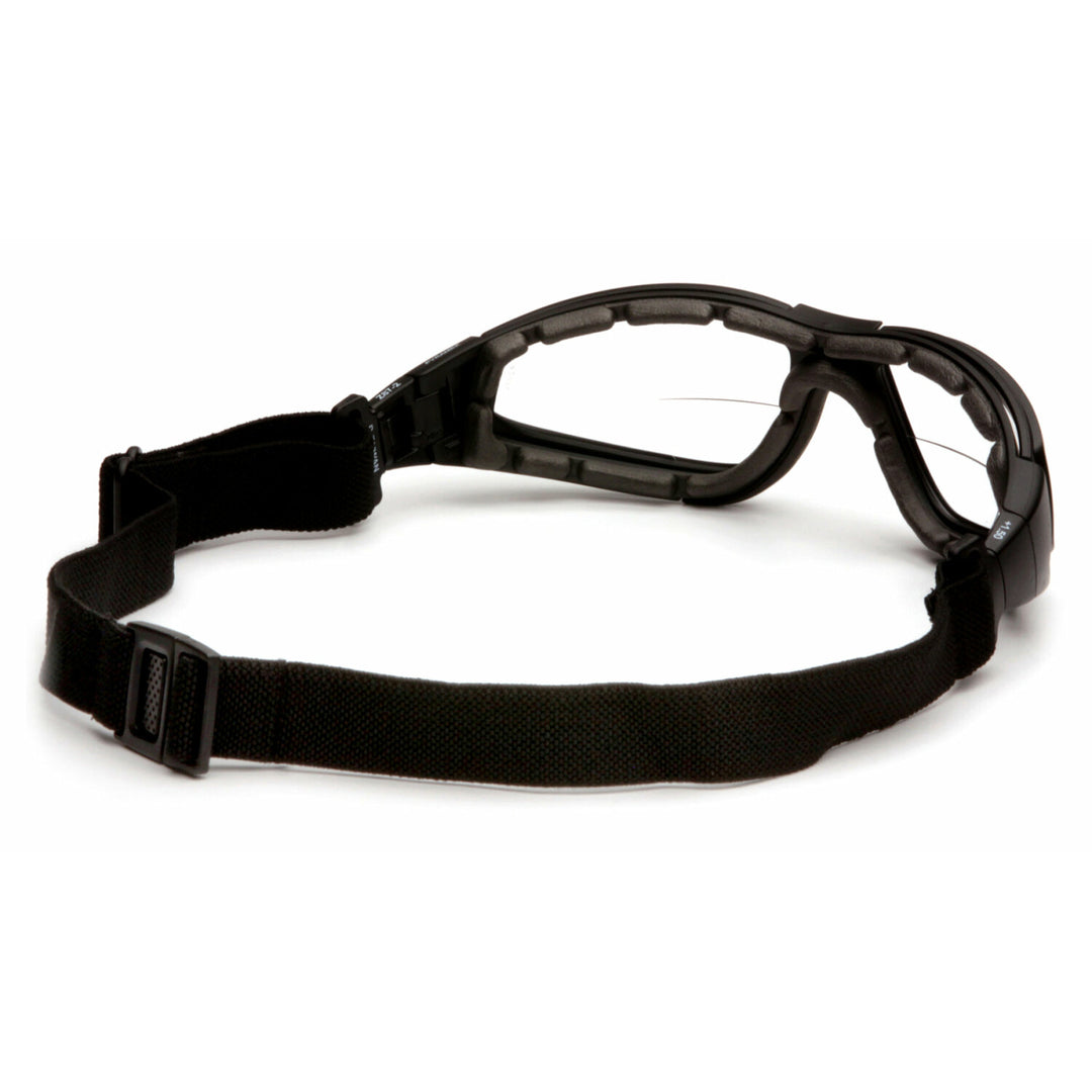 Pyramex GB4010STR15 XSG Reader - Clear +1.5 H2X Anti-Fog Reader Lens with Black Strap/Temples