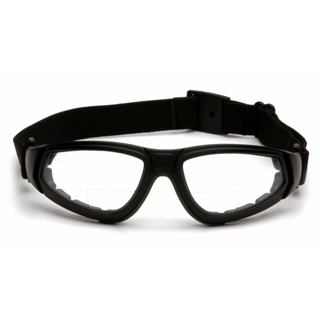 Pyramex GB4010STR15 XSG Reader - Clear +1.5 H2X Anti-Fog Reader Lens with Black Strap/Temples