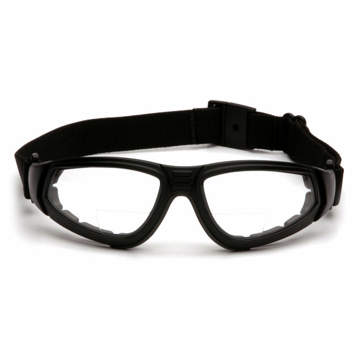 Pyramex GB4010STR15 XSG Reader - Clear +1.5 H2X Anti-Fog Reader Lens with Black Strap/Temples
