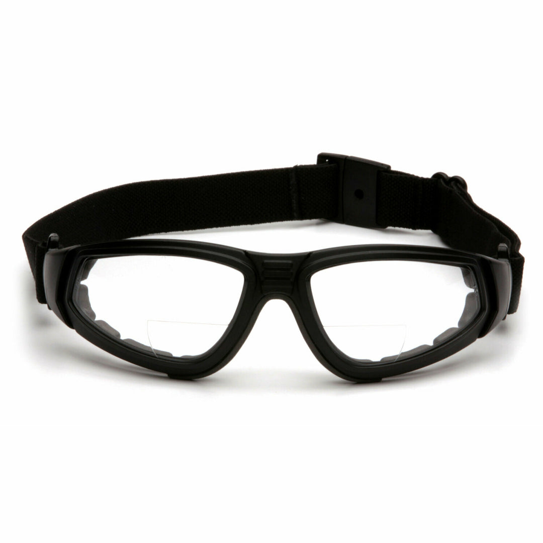 Pyramex GB4010STR25 XSG Reader - Clear +2.5 H2X Anti-Fog Reader Lens with Black Strap/Temples