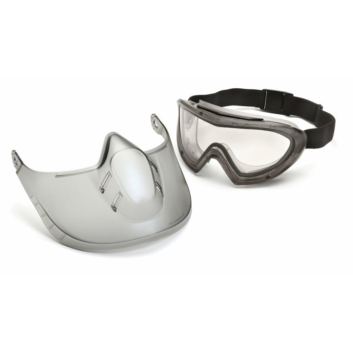 Pyramex GG504DTSHIELD Dual Capstone H2X Anti-fog Goggle with Clear Capstone Shield