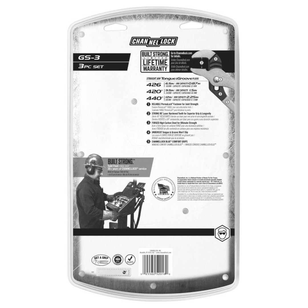 Channellock GS-3 3Pc Tongue & Groove Pliers Set