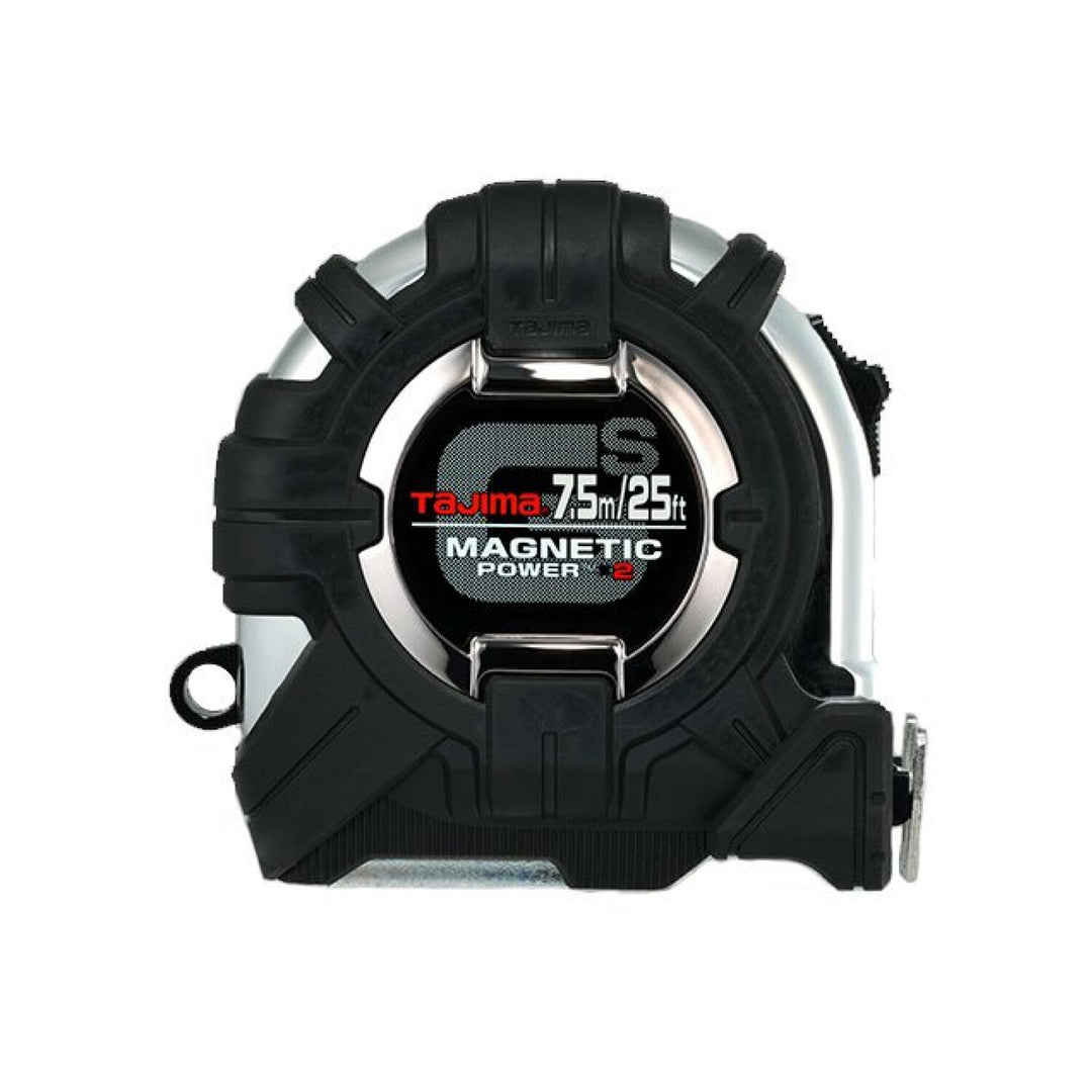 Tajima Tools GS-SC25/7.5MBW GS-Lock Magnetic Power x2 Tape Measure with Compatible Clip, 25 ft / 7.5 m x 1 in
