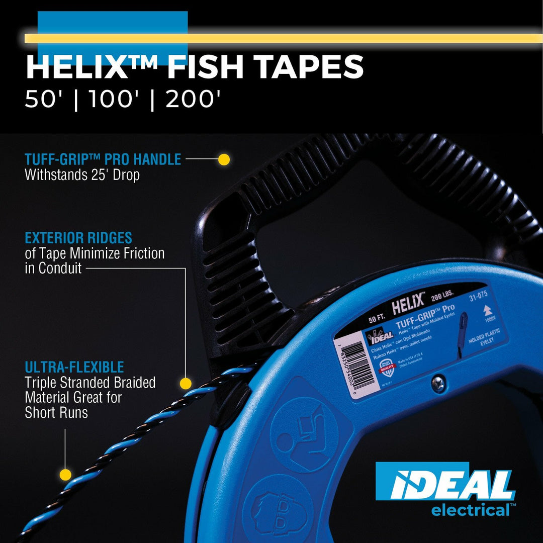 Ideal 31-076 Helix Flexible Braided Fish Tape, 100'
