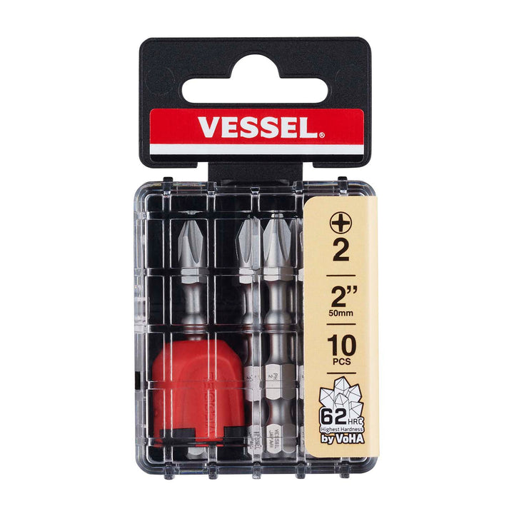 Vessel Tools IBMGEPH250P10T IMPACT BALL Torsion Bit (PH2 x 50 mm, 10 pcs.)