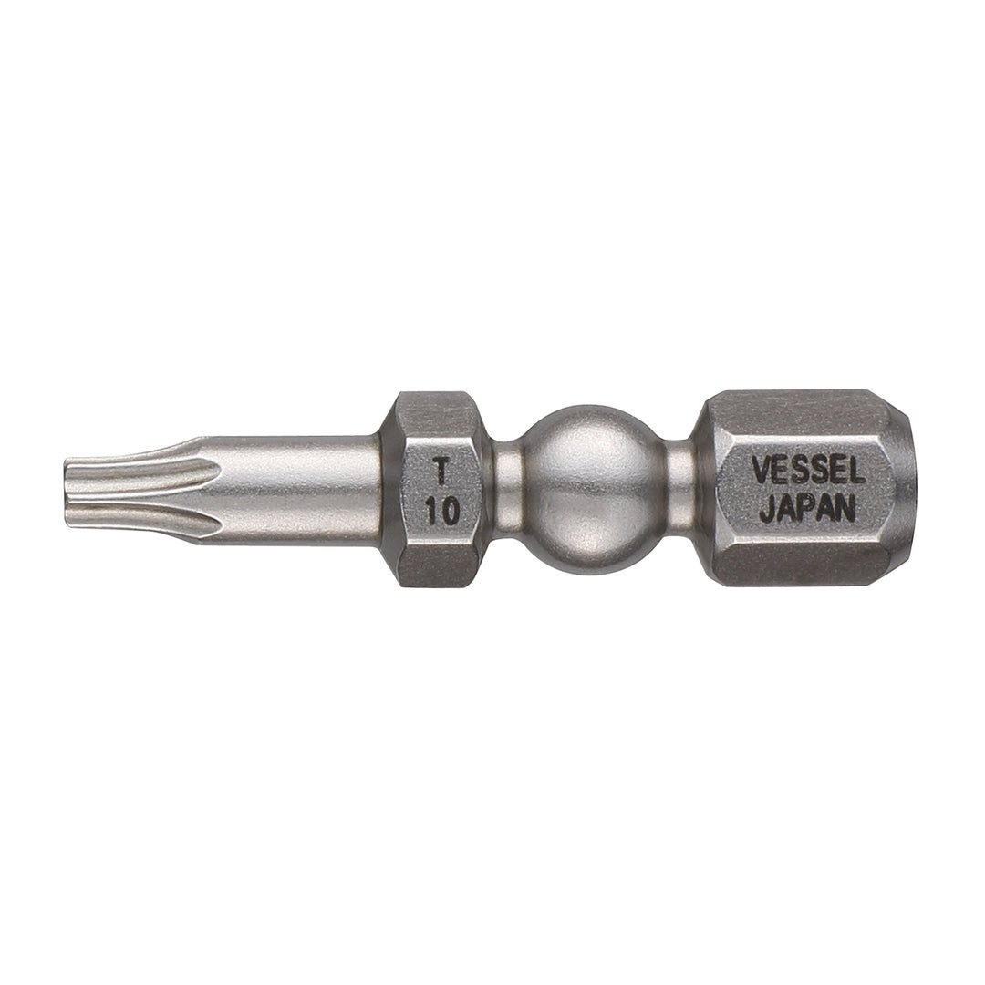 Vessel Tools IBTX1030P2 IMPACT BALL Torsion Bit (T10 x 30 mm, 2 pcs.)