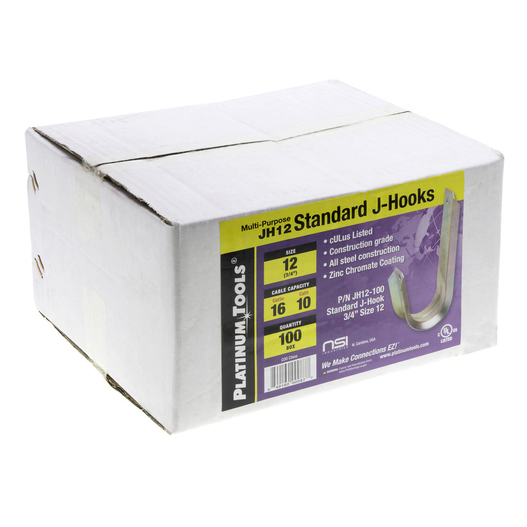 Platinum Tools JH12-100 J-Hook, Standard Multi-Purpose, 3/4″ (12) — 100pcs