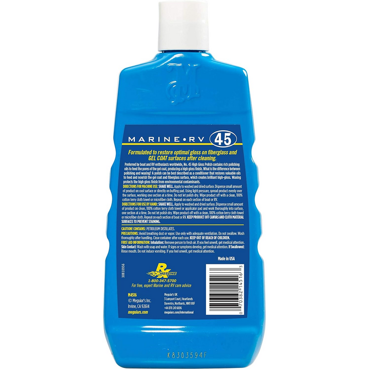 Meguiar's M4516 Marine/RV High Gloss Polish, 16 .oz, Liquid