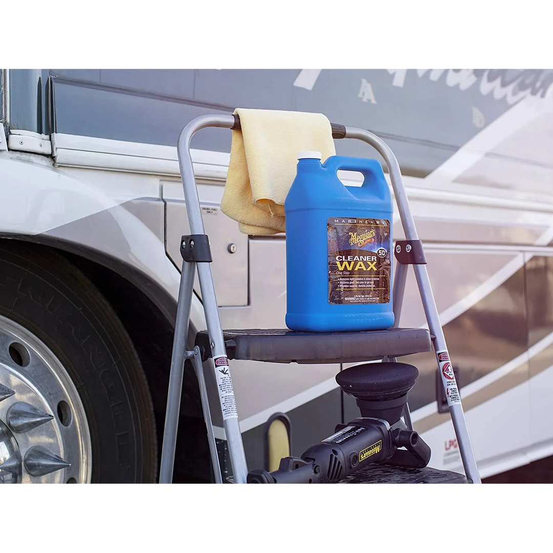 Meguiar's M5001 Marine/RV One Step Cleaner Wax, 1 Gallon, Liquid