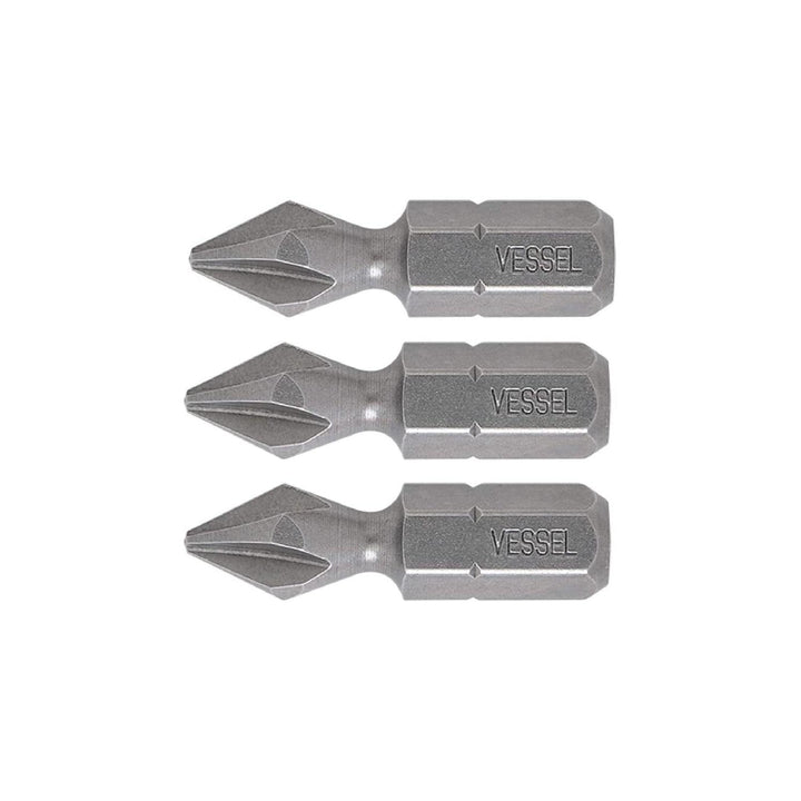 Vessel Tools NTPH1254P3 Neck Torsion Power Bits, PH1 x 25.4 mm, 3 Pc.