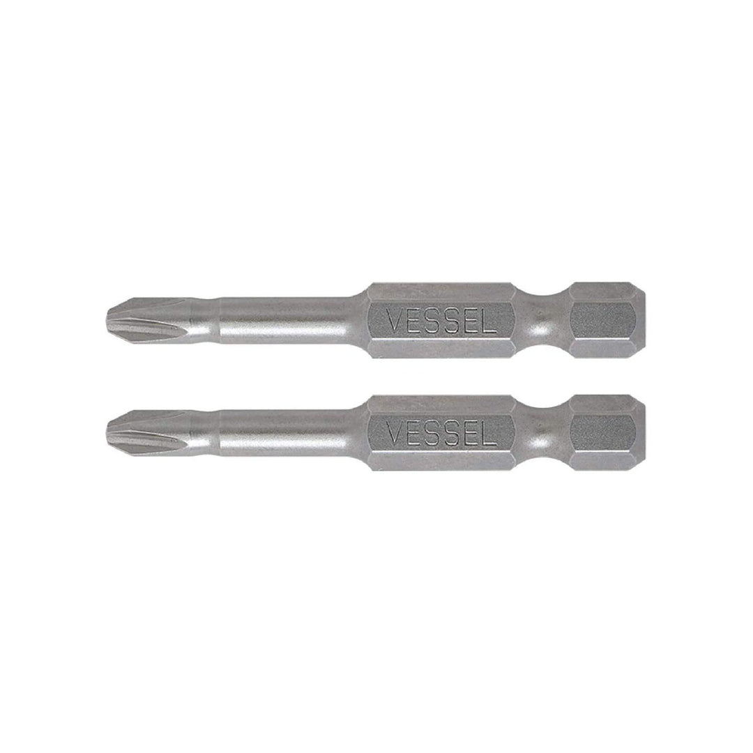 Vessel Tools NTPH250P2 Neck Torsion Power Bits, PH2 x 50 mm, 2 Pc.