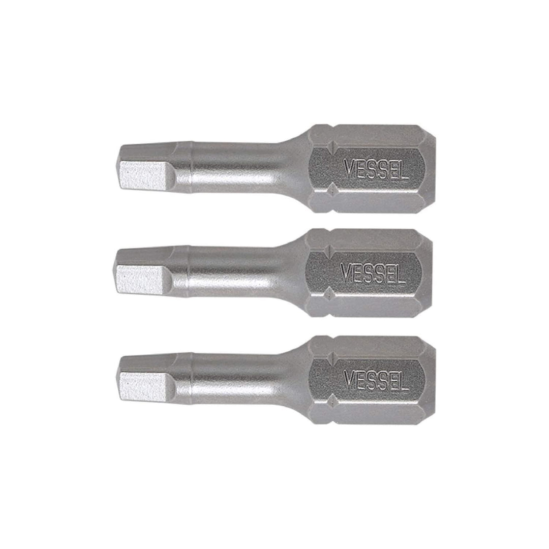 Vessel Tools NTSQ2254P3 Neck Torsion Power Bits, SQ2 x 25.4 mm, 3 Pc.