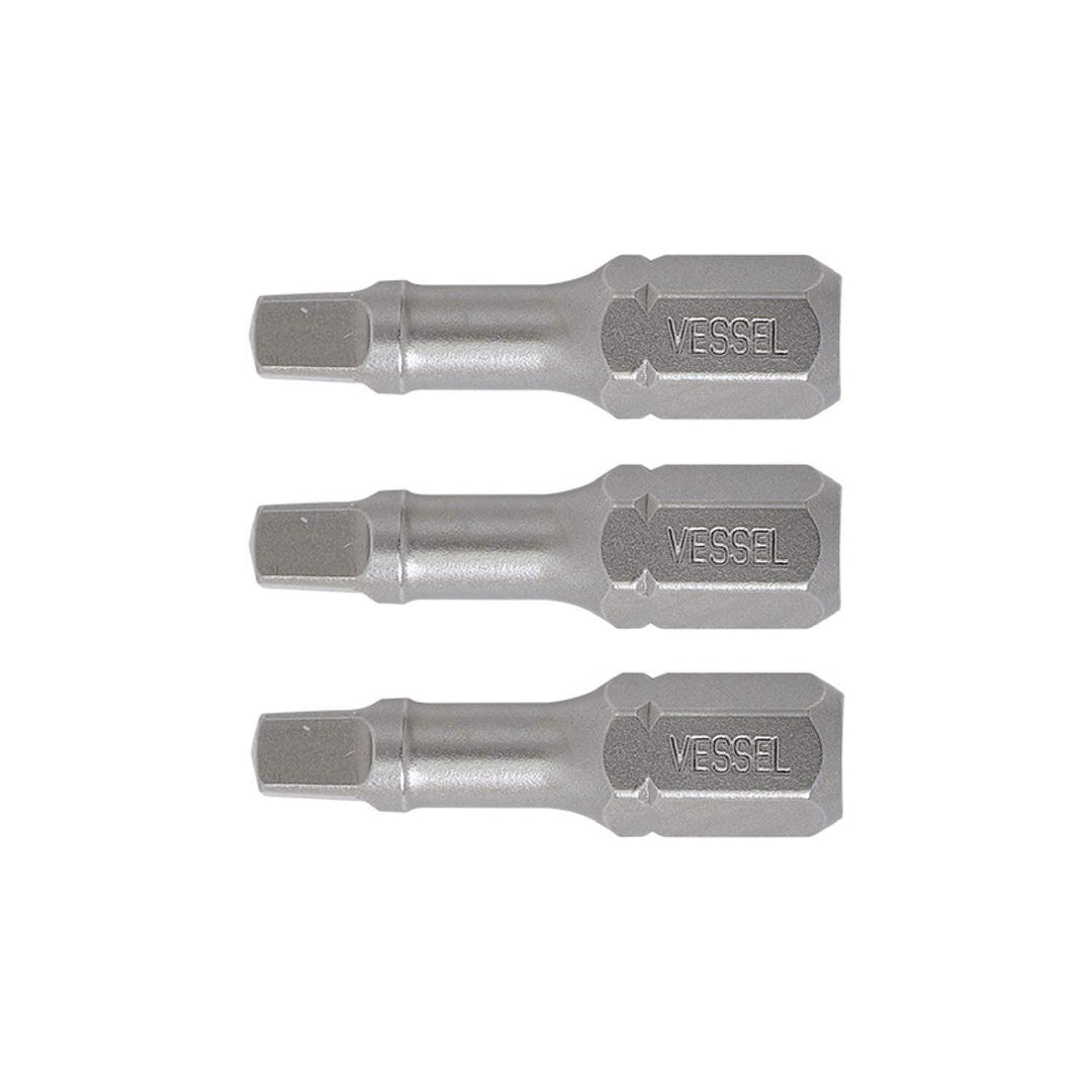 Vessel Tools NTSQ3254P3 Neck Torsion Power Bits, SQ3 x 25.4 mm, 3 Pc.