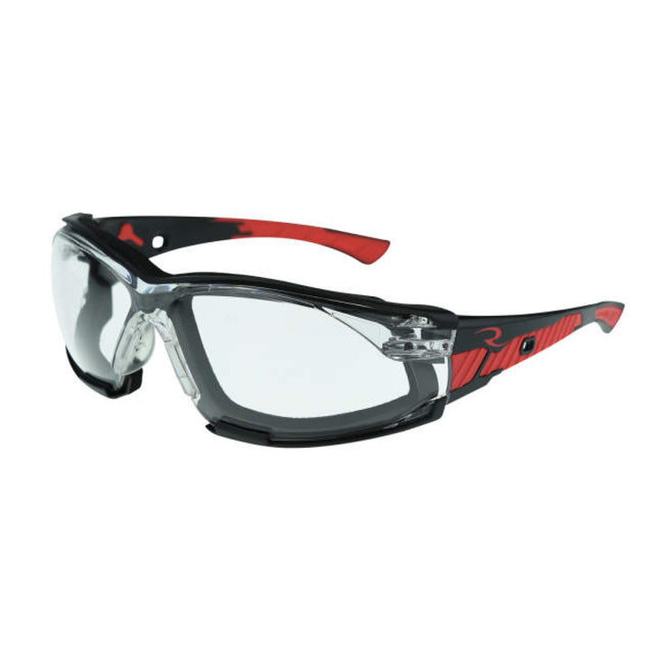 Radians OBL1 Obliterator IQ Anti-Fog Foam Lined Safety Eyewear - Black/Red Frame