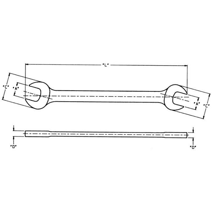 Wright Tool 13-1213MM Open End Wrench Full Polish Metric - 12mm x 13mm