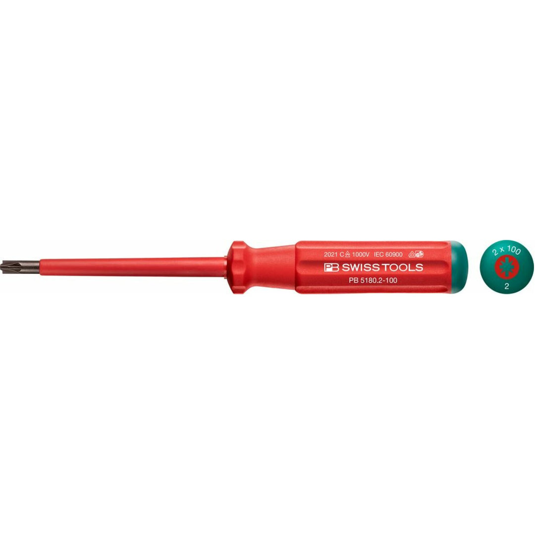 PB Swiss PB 5180.2-100 Screwdriver Pozidriv PZ2/SL 100 mm