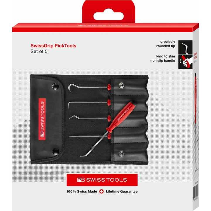 PB Swiss Tools PB 8685.Set PickTool, SwissGrip Handle, 5-Piece Set In Roll-Up Case