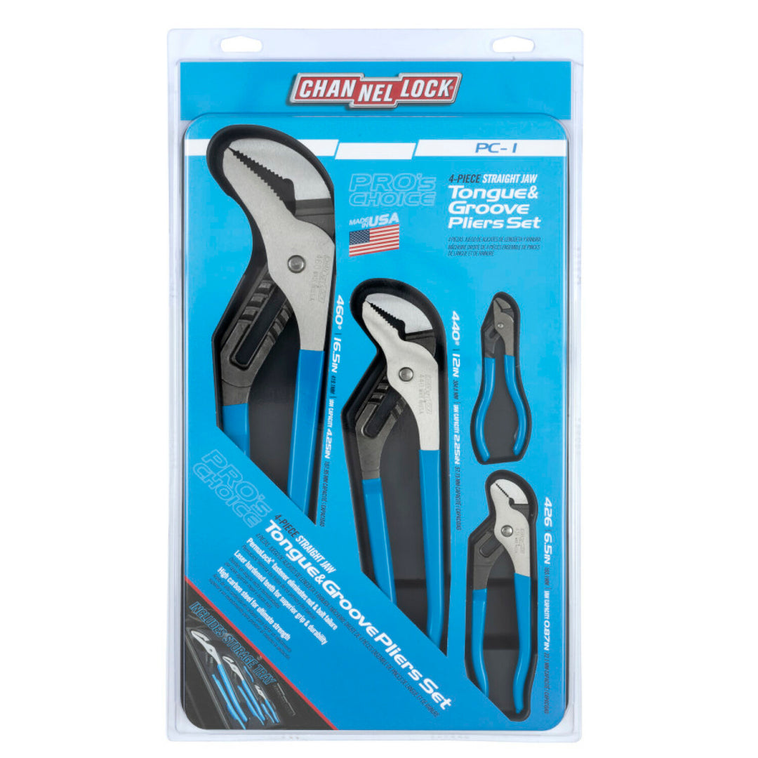 Channellock PC-1 4pc Pro's Choice Tongue & Groove Pliers Set