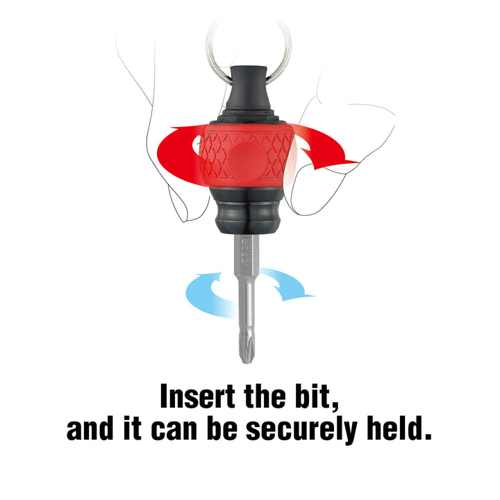 Vessel QB22RU Ball Grip Carrying Bit Holder - Red