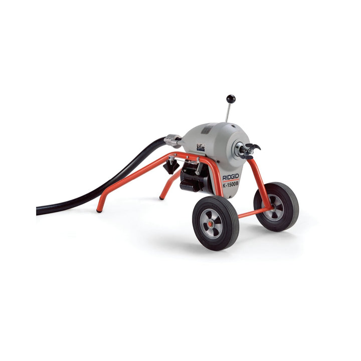 Ridgid 23717 K-1500B Machine with A-1 Mitt, A-12 Pin Key, and Rear Guide Hose, Plus: Seven Sections 11/4" (32 m)(C-11) Cable, Total 105' (32 m), Two A-8 Cable Carriers