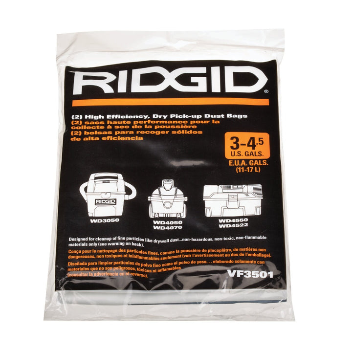 Ridgid 23738 High-Efficiency Dust Bags (VF3501)