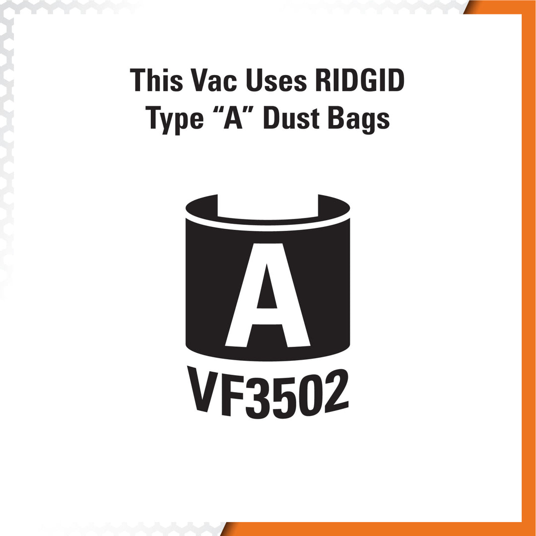 Ridgid 23743 High-Efficiency Dust Bags (VF3502)