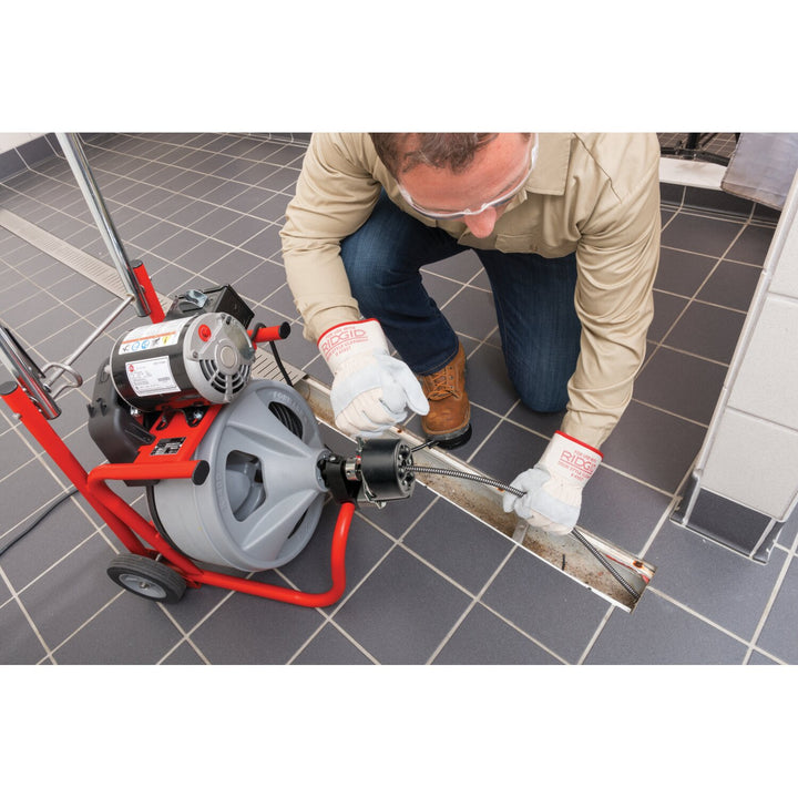 Ridgid 27013 K-400 Machine with Gloves & Std. Equipment: AUTOFEED, C-45 IW 1/2" x 75' (12 mm x 23 m) Solid Core (Integral Wound) Cable, T-260 Tool Set